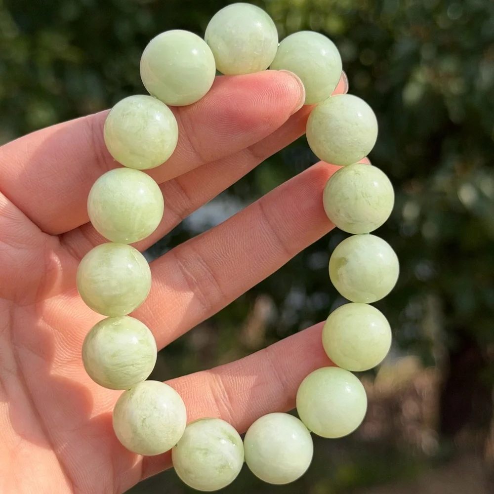 15mm stretchable chunky Xiuyu jade bracelet‎ 1134